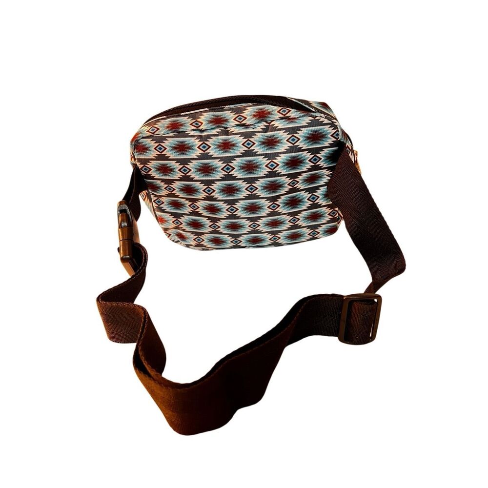SHOWMAN AZTEC NYLON BELT BAG - GRAY/BROWN/BLUE Fanny Pack